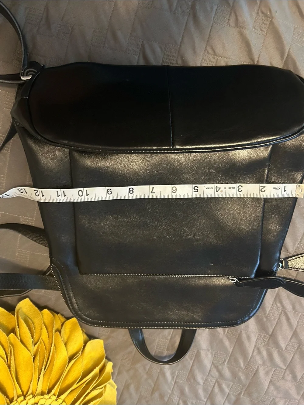 Women’s genuine leather black backpack purse